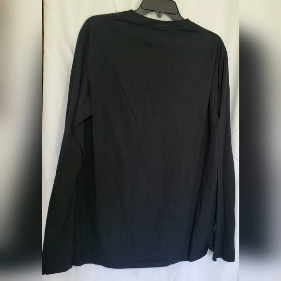 Port & Company Ring Spun 100% Cotton Black Long Sleeve RBG Crewneck Tee, Size L - Picture 5 of 6